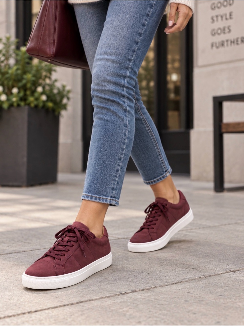 GREATS The Royale Burgundy Suede Sneakers Made Italy Women’s 8 EU 38